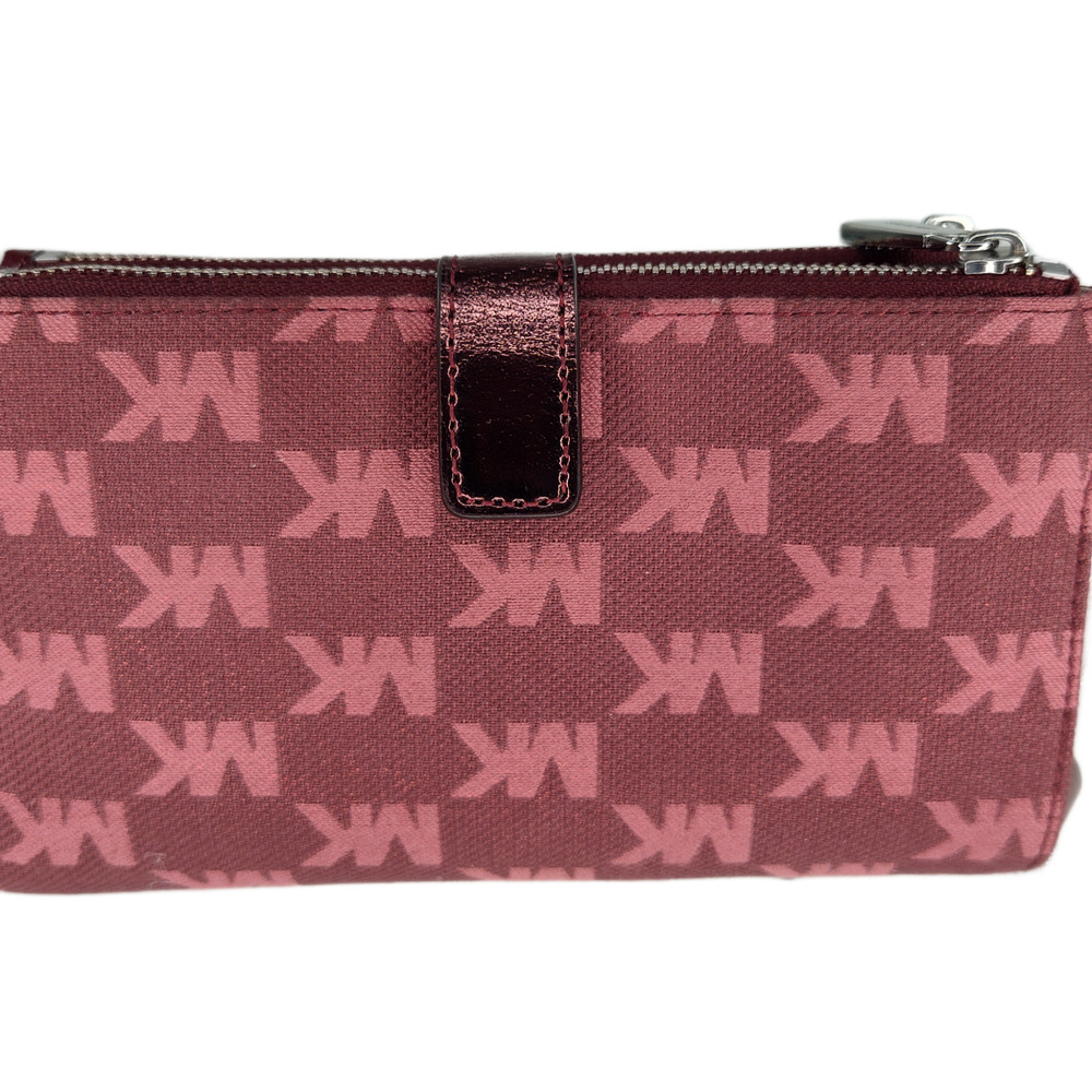 Michael Kors Double Zip Wristlet Wallet-Merlot/Burgundy/Wine-NWT - Picture 3 of 14